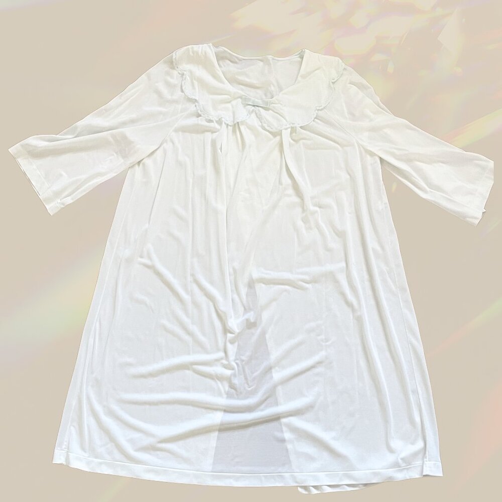 Retro White Wide Collar Smock-Style Getting Ready Dress